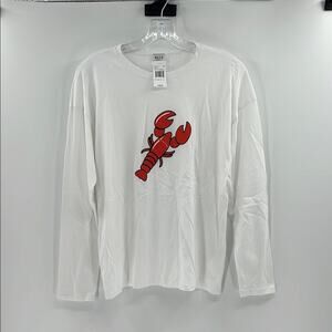 KULE Women's The Boyfriend Long Sleeve Tee - Lobster - Small - New with tags